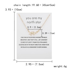 Letter symbol inlaid with rhinestones adjustable white card paper card necklace (chain length: 45+5cm, cardboard: 10*7.5cm) You are my north star