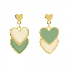 Vintage Fashion Alloy Love Heart Dangle Earrings 2021 New Korean Jewelry A