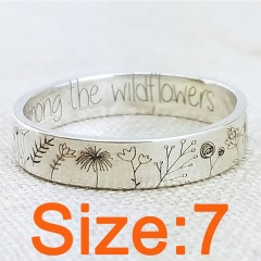 Dandelion Flower English Alloy Ring #7