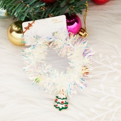 Christmas sock pendant bell garland bracelet (chain length: 17+5cm/material: plastic+alloy) White christmas tree