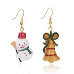Christmas hat ear hook earrings (size: 1.5*5cm/material: resin + alloy) Christmas bell