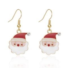 Christmas Snowflake Ear Hook Earrings (Size: 1.5*4cm/Material: Alloy) Santa claus