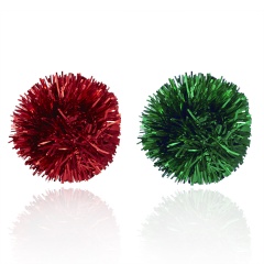 Christmas red and green flower ball AB style stud earrings Red Green