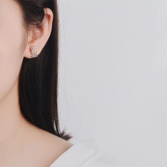 Christmas diamond elk earrings (material: / size: 1.3cm) White