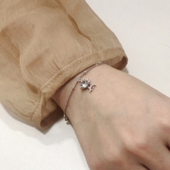 Christmas Elk Bracelet with Diamonds (Material: Alloy/Size: 16+3.5cm) Elk