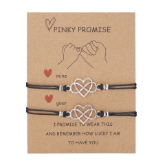 Wholesale Pentacle 2 sets of weaving adjustable lovers' paper card bracelet 7
