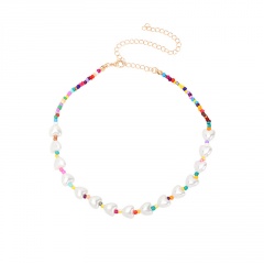 Love Pearl Rice Bead Bracelet (Material: Alloy/Size: 19.5+7cm) Necklace