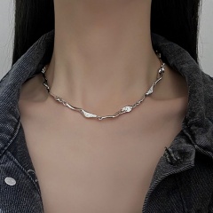 Geometric Card Neck Chain Necklace (Material: Alloy/Size: 32+10cm) Silver