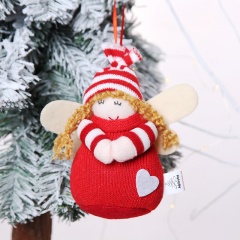 Christmas cloth art Santa Claus Muppet Angel Snowman doll pendant (Material: Cloth/Size: 15*15cm) Red angel