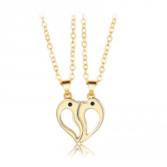 Dolphin Love Clavicle Chain Couple Necklace (Material: Alloy/Size: 55+5cm) Dumb gold