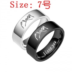 Stainless steel hand-in-hand men and women couple rings (material: stainless steel / size: No. 7, No. 8, and No. 9) Hand In Hand No. 7