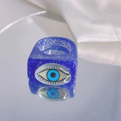 Eye drop glue glitter resin ring (material: resin / size: inner diameter about 17mm) Blue