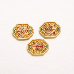 Wholesale 10PCS/Lot Small Hole Chinese Style Beads (Hole Size 0.8mm) Yellow