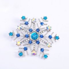 Christmas Snowflake Diamond Brooch (Material: Alloy/Size: 5.1*5.1cm) Blue