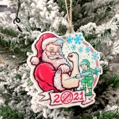 Resin Santa Claus Injection 2021 Christmas Tree Pendant (Size: 8*8cm/Material: Resin) Acrylic Injection