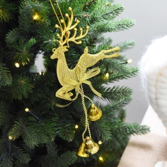 Christmas Tree Elk Bell Pendant (Material: PVC/Size: 13.5*20cm) Gold