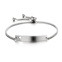 Love Steel Color Can Be Customized Engraving Hollow Mirror Drawable Adjustable Stainless Steel Bracelet Anklet Two Wear (Circumference: 16-22cm Drawable Adjustable / Material: Stainless Steel) Coconut Tree
