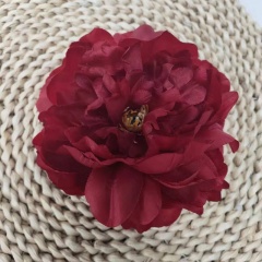 Artificial Peony Wedding Home Flower Arrangement (Material: Silk Cloth/Size: Diameter 14.5cm) Dark Red