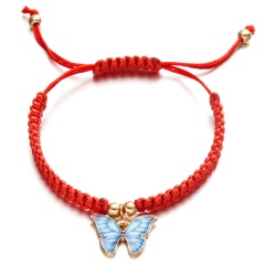Hand-woven Butterfly Adjustable Bracelet Blue