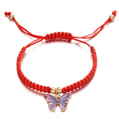 Hand-woven Butterfly Adjustable Bracelet Purple