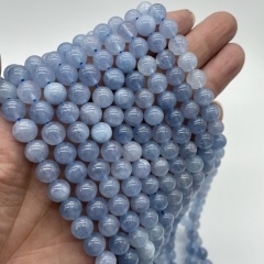 6/8/10mm Natural Phosphorus Pyroxene Aquamarine Loose Beads Plus Colorful Ball Beads DIY Jewelry Accessories 01(6mm)