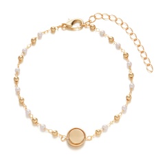 Imitation Pearl Beads Bracelets 20+5CM Gold