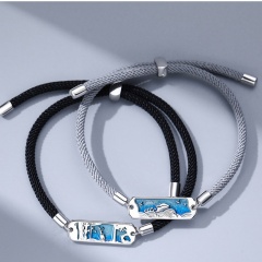 Whale Deer/Koi/Wish Stone Couple Braided Bracelet Whale Deer