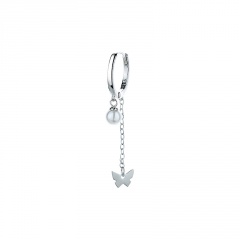Pearl Butterfly / Moon / Square / Gourd / Pentagram / Love Tassel Chain Stud Earrings Butterfly Pearl