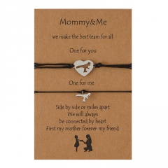 Mother's Day Stainless Steel Cutout Handwoven Card Bracelet Set Dinosaur