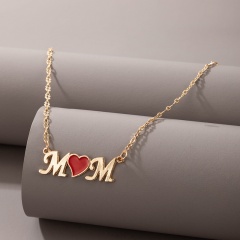 Letter Mother Gold Necklace 45+5CM MOM