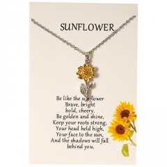 Sunflower Silver Necklace 45+10CM Card