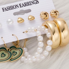6 Pairs Gold Earrings Set Earring Set