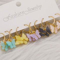 5 Pairs Shell Butterfly Gold Earrings Set Mix