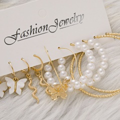 5 Pairs Simple Fashion Earrings Set Gold