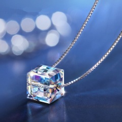 Charm Crystal Necklace 40+5CM Silver