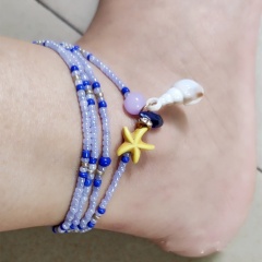 Colorful Beads Anklets Blue