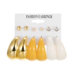 6Pairs/Set Earring Set Gold