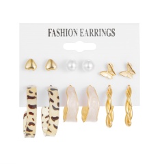 6Pairs/Set Earring Set Gold