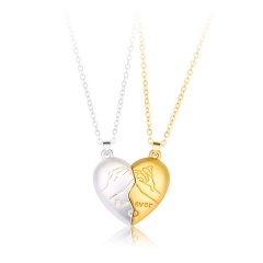 Couples Magnetic Necklace 45CM Silver+Gold