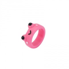 #8 Lovely Resin Frog Rings Pink