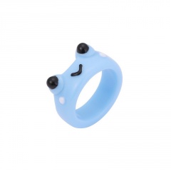 #8 Lovely Resin Frog Rings Blue