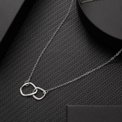 Charm Chain Necklace 40+5CM Silver