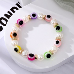 Evil Eye Beads With Spacer Beads Handmake Elastic Bracelet Colorful