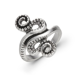 Retro Silver Octopus Tail Rings Octopus tail