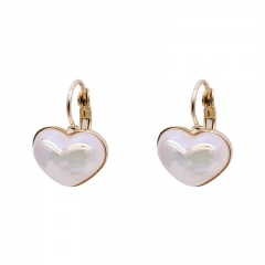 Heart Pearl Gold Earrings 1.5*2cm Colorful