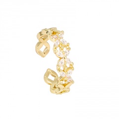 Inlay CZ  Open Rings Gold