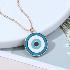 Evil Eye Gold Chain Necklace 40+5cm Blue