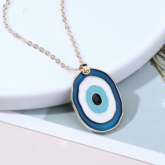 Evil Eye Gold Chain Necklace 40+5cm Blue