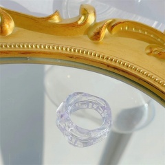 Color Transparent Resin Ring Inradium 1.7 cm White