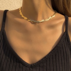 Snake Chain Charm Necklace Chain 35+7cm Gold